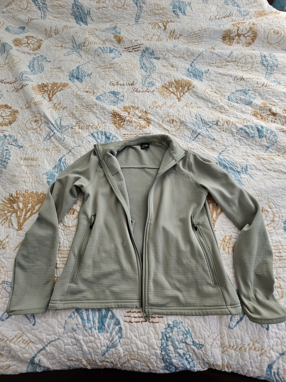 The North Face Sage Green Waffle Utility Jacket Size: Small
